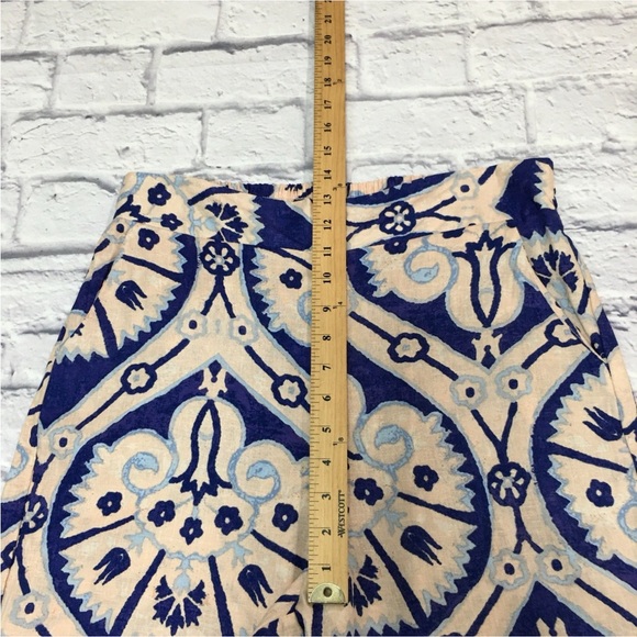 NWT Christian Siriano Linen Blend Wide Leg Crop Floral Geo Pants Women’s Medium - Picture 3 of 12